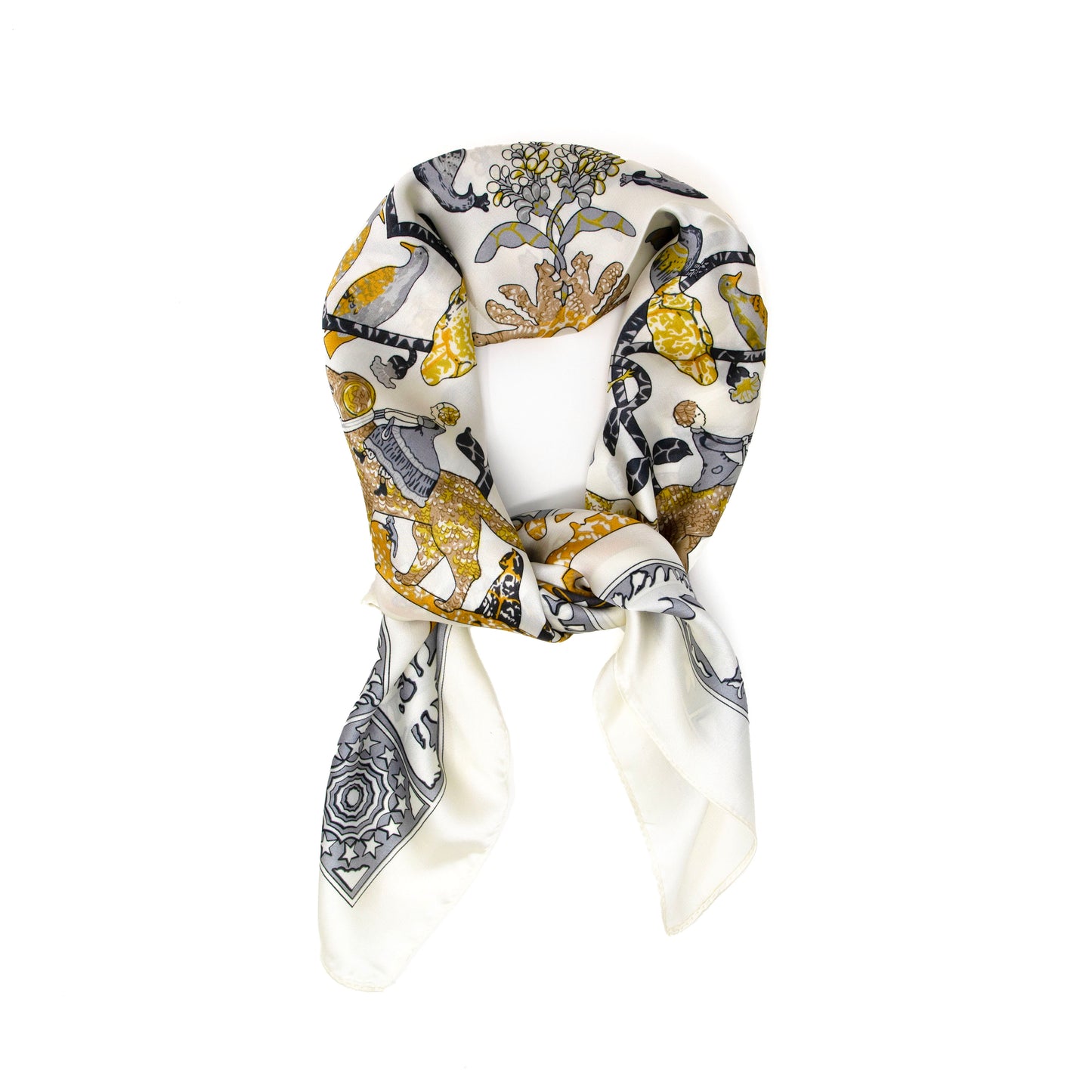 Ornamental Silk Print Scarf